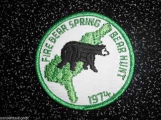 Vintage 1974 Fire Bear Spring Bear Hunt Patch DNR  