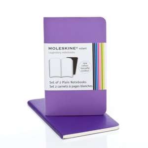Moleskine Volant Extra Small Plain Notebook, Violet Set of 2