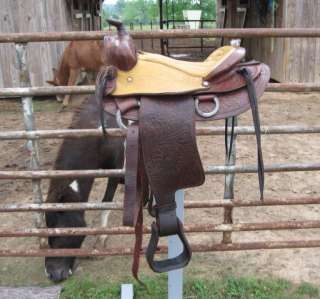 would guess this saddle to be in the neighborhood of 20 to 30 years 