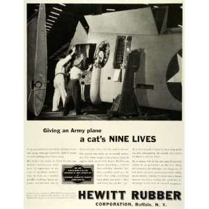  1943 Ad Hewitt Rubber Corp Buffalo Army Plane WWII 