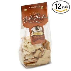 Bello Rustica Crostini, Parmesan & Pecorino Rustic Italian Crackers, 7 