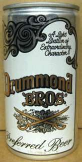 DRUMMOND BROS BEER Can SWORDS Louisville, KENTUCKY gd.1  