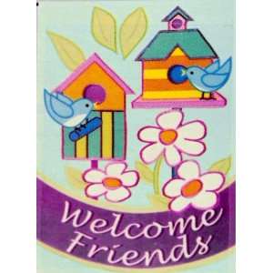 Welcome Friends   Appliqued Birds Garden Flag   Small 11x15 for Spring 