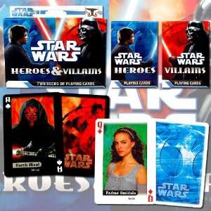  Stars Wars Heroes and Villians Poker Playing Cards   2 