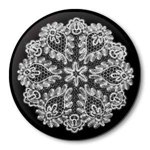 LACE DOILY pin button tatting lacemaking shuttle badge  
