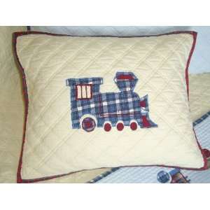     Wheels Quilted Cushion with filler Yellow Train