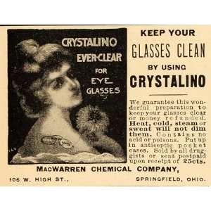  1904 Vintage Ad Eyeglasses Glasses Cleaner Crystalino 