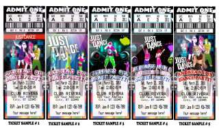 JUST DANCE HIP HOP BIRTHDAY PARTY TICKET INVITATIONS VIP PASS FAVORS 