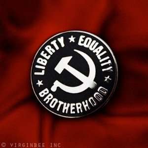 LIBERTY EQUALITY BROTHERHOOD COMMUNISM HAMMER SICKLE SOCIALIST BLACK 
