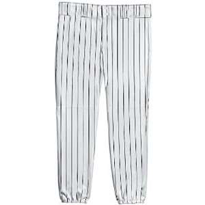  14Oz Pinstripe Double Knit Custom Baseball Pants WHITE/BLACK 