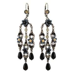  Silver Coated Michal Negrin Earrings Made With Black, Gray, Purple 