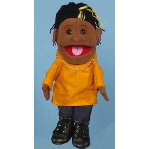  14 Girl Glove Puppet w/ Orange Shirt Black Toys & Games