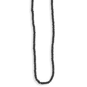  Faceted Black Spinel Bead Necklace: Jewelry