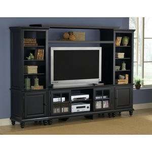 Hillsdale Grand Bay Large Entertainment Wall Unit in Black  