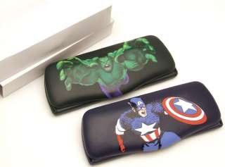 TWO EYEGLASS CASES THE INCREDIBLE HULK/CAPTAIN AMERICA