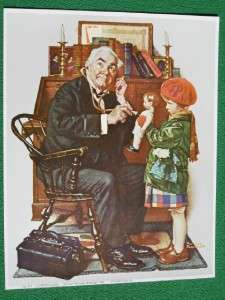 NORMAN ROCKWELL DOCTOR & DOLL LITTLE GIRL SERIOUS CASE  