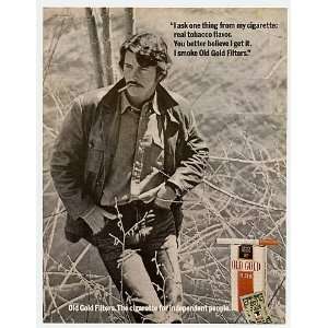  1971 Old Gold Cigarette Man Leaning on Tree Print Ad 