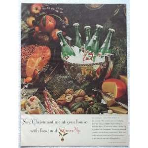   1961 7 Up Soda Christmas Food Christmastime Print Ad