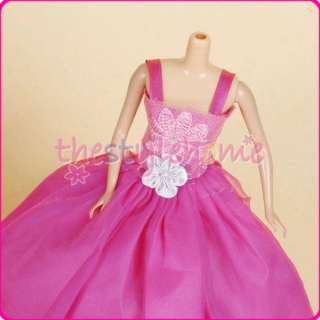   Elegant Wedding Slip Dress Overskirt for Barbie Doll Shocking Pink NEW