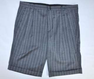 John Richmond Double Breasted Shorts Three Piece Wool Pinstriped Suit 