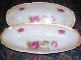 Antique Porcelain Flowered Condiment Dish Lot [1800s]  