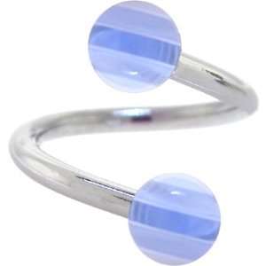  Blue Boysenberry Stripe Spiral Twister Bell Ring: Jewelry