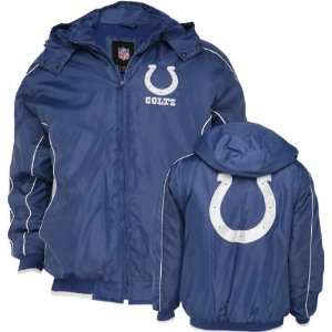  Indianapolis Colts Full Zip Hooded Parka Jacket: Sports 