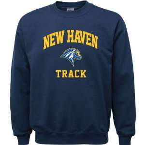 New Haven Chargers Navy Youth Track Arch Crewneck Sweatshirt