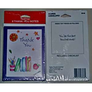  Teacher Thank You Notes Set of 8