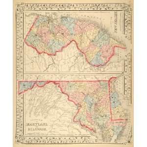   New Jersey State Counties   Original Print Map
