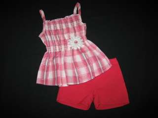 NEW RASPBERRY DAISY Plaid Shorts Girls Clothes 18m Spring Summer 