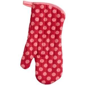  Oven mitt french touch Hôtesse peas red pink.