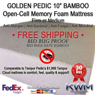 COMPARE TO $1,999 TEMPUR PEDIC CLOUD, ALL SIZES, FREE SHIPPING!  