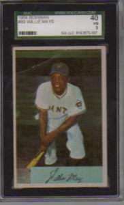 1954 Bowman #89 Willie Mays Hall of Fame SGC 40 VG  