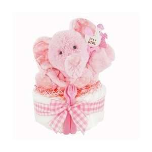  Gingham & Giggles One Tier Diaper Cake   Girl Baby