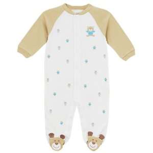 Carters Boys Embroidered Teddy Bear Footed Coverall (Sizes 0M   9M 