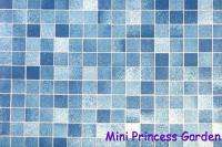 Dollhouse Miniature Blue Square Pattern Porcelain Floor Wallpaper 