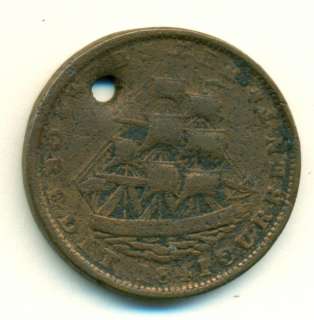 1841 Credit Currency (Ship) Hard Times Token  