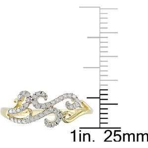  10k Yellow Gold 1/5ct TDW Diamond Swirl Ring Jewelry