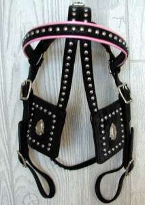 PINK STUDDED SHOW DRIVING CART PONY HARNESS  