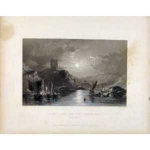  Tarbet Loch Fine Argyleshire Scotland Old Print C1839 