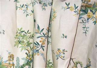7y Lovely Chinoiserie Toile 100% Cotton Drapery Fabric  