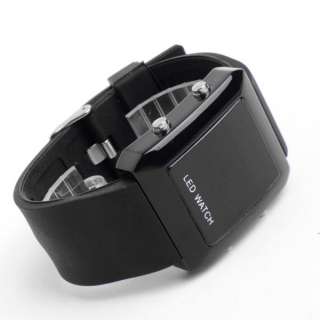 LED Mirror Silicon Gel Belt Men Lady Unisex Wrist Watch  