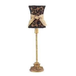   Small Leaf Scroll Lamp with Leopard Hourglass Shade: Home Improvement