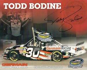 2011 TODD BODINE #30 GERMAIN RACING POSTCARD SIGNED  