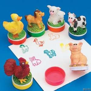  Resin Farm Animal Stamps (1 dz): Toys & Games