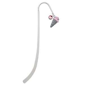   Plated Charm Bookmark with Light Pink Swarovski Drop: Office Products