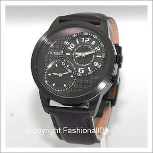 GUESS MENS MULTI FUNCTION LEATHER WATCH U11666G2  