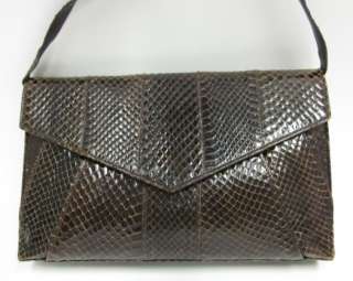 BARBARA BOLAN Brown Python Clutch Shoulder Handbag  
