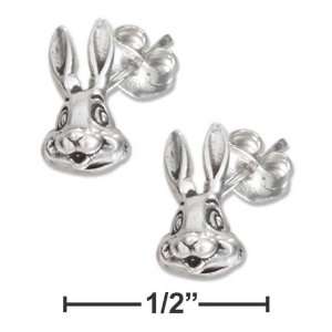   STERLING SILVER MINI ROUNDED BUNNY EARRINGS ON POSTS: Everything Else